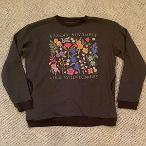 Women’s Black sweatshirt with Floral Design